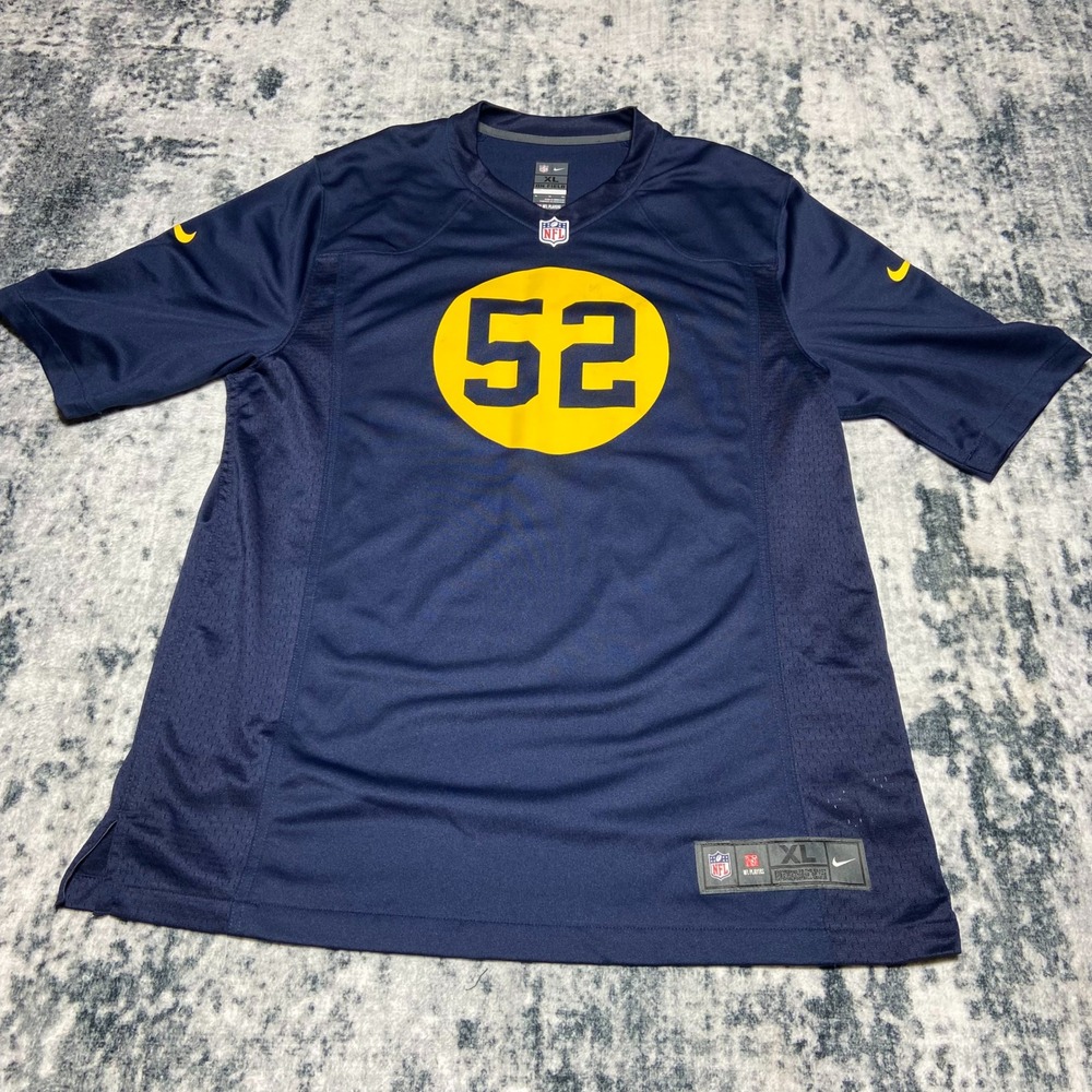 Nike NFL Green Bay Packers #52 Clay‎ Matthews "On Field" Jersey Men's XL Navy